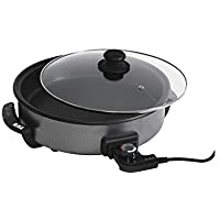 ELMA-Paellera- Sartén Eléctrica Multifunción con Tapa de Cristal- Diámetro 40cm- Profundidad 5 cm-1500W- Termostato…
